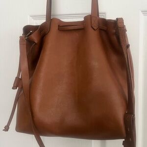 Madewell Elegant Brown Leather Tote/Crossbody Bag
